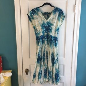 Watercolor floral print dress.